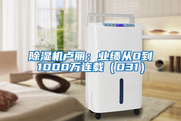 除濕機盧麗：業績從0到1000萬連載（031）